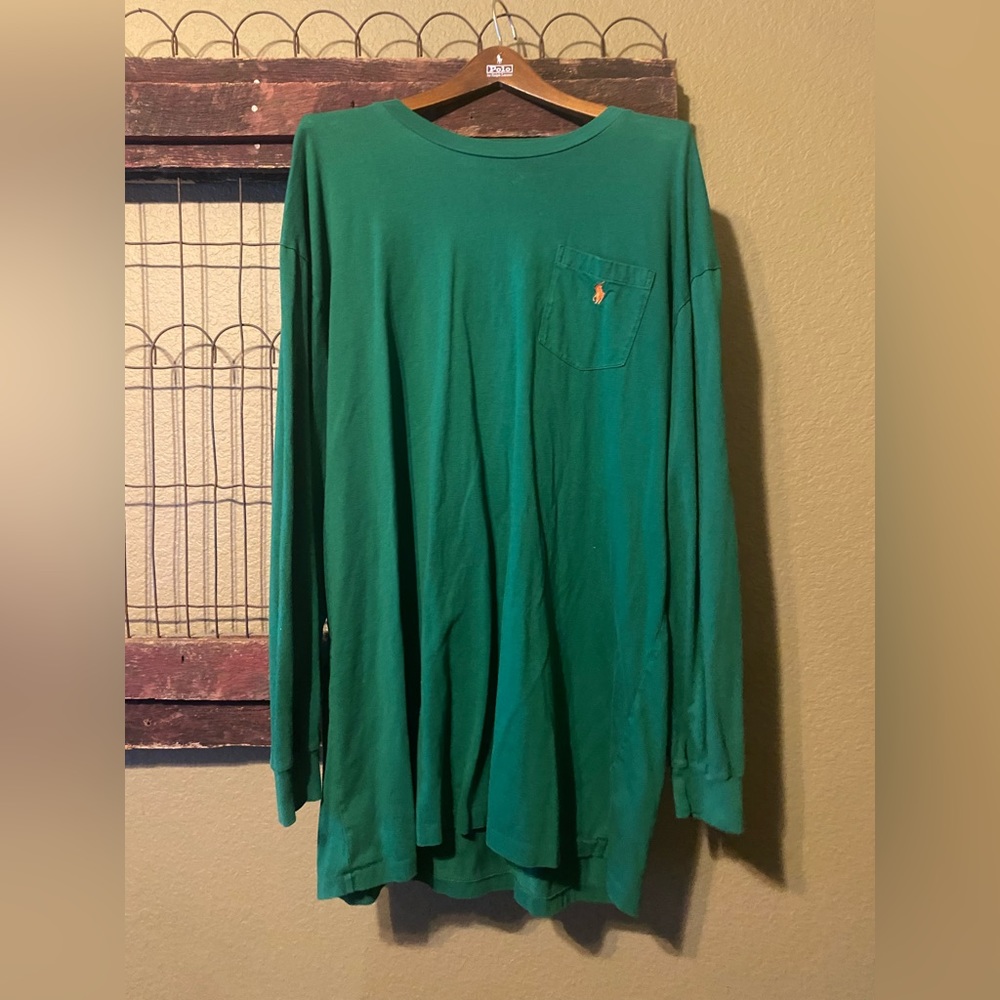 Men’s Polo by Ralph Lauren green long sleeve shirt